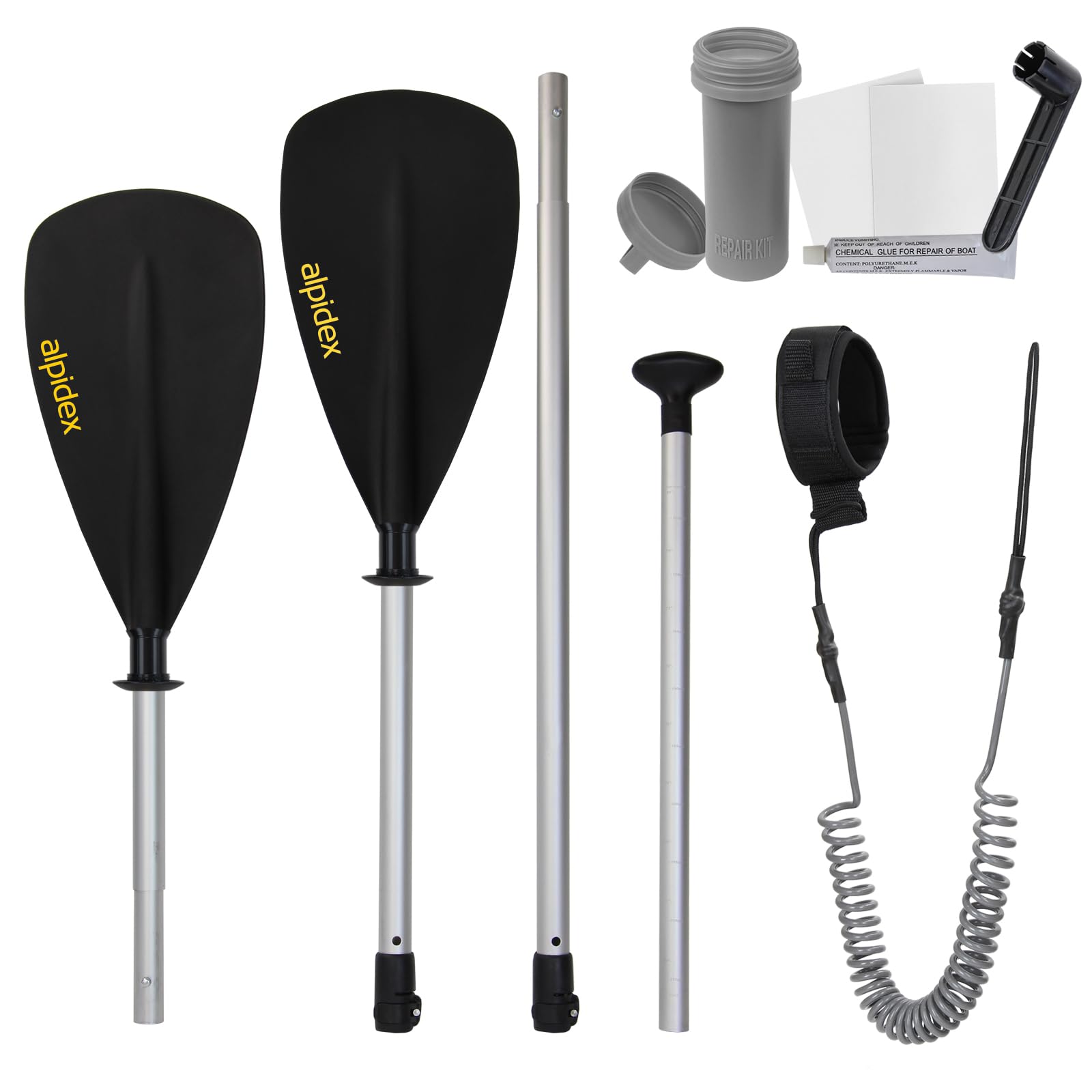 ALPIDEX Tabla Paddle Surf Hinchable 320x76x15cm hasta 200kg Sup Padel Set | Doble Remo, Bolsa Transporte, Aletas, Bomba, Correa, Kit Reparación, Estable, Ligero, Principiante, Lago, Río, Adulto, iSUP