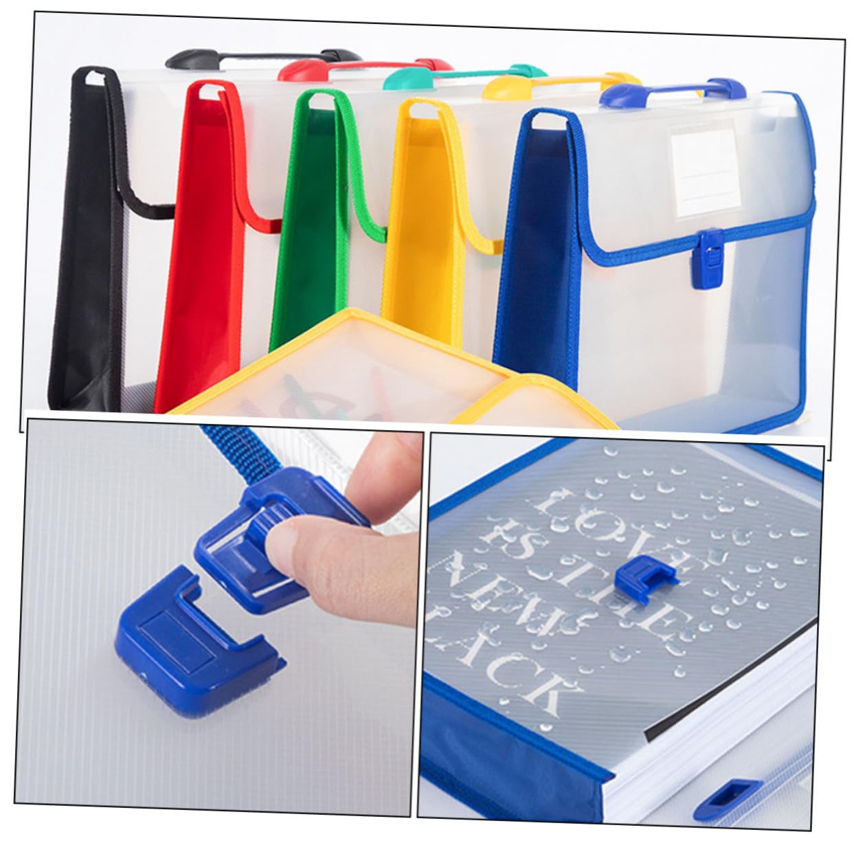 Busta Documenti A4 in Pp 5 Pezzi, Capienza Ampia, Portatile | Ufficio e Scuola, Design Verticale Pratico, Resistente per Contratti, Ricevute, Carte
