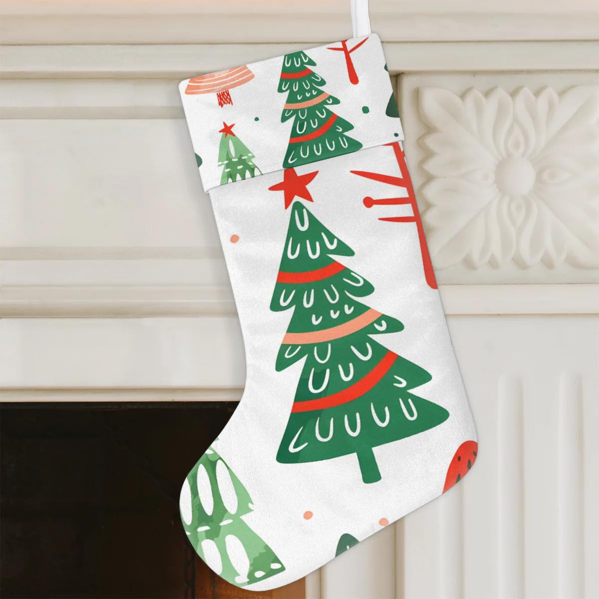 Christmas Stockings, 17.7in Bright Tree Xmas Stocking Gift Treat Bags Christmas Festivals Xmas Stocking Hanging Ornaments for Xmas Party Gift Filler Fireplace Christmas Tree Decoration