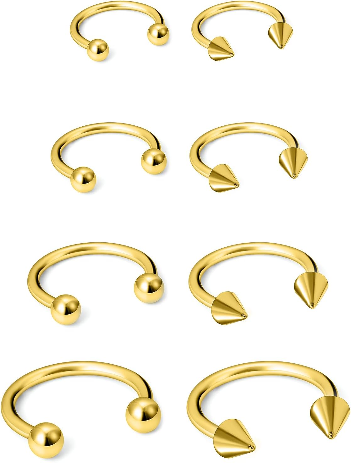 Horseshoe Nose Rings Surgical Steel 16G Nose Hoop Tragus Cartiage Earring Septum Jewelry Lip Rings Rook Conch Piercing Jewelry 6Mm 8Mm 10Mm 12Mm Silver Nose Piercing Hoops