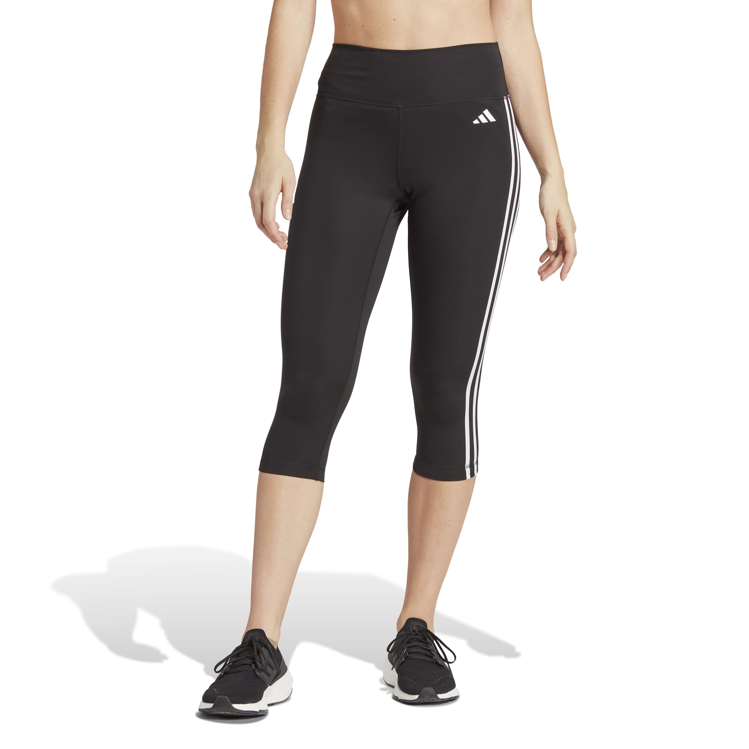 adidas Women's Train Essentials 3-Stripes Tights, Black, S