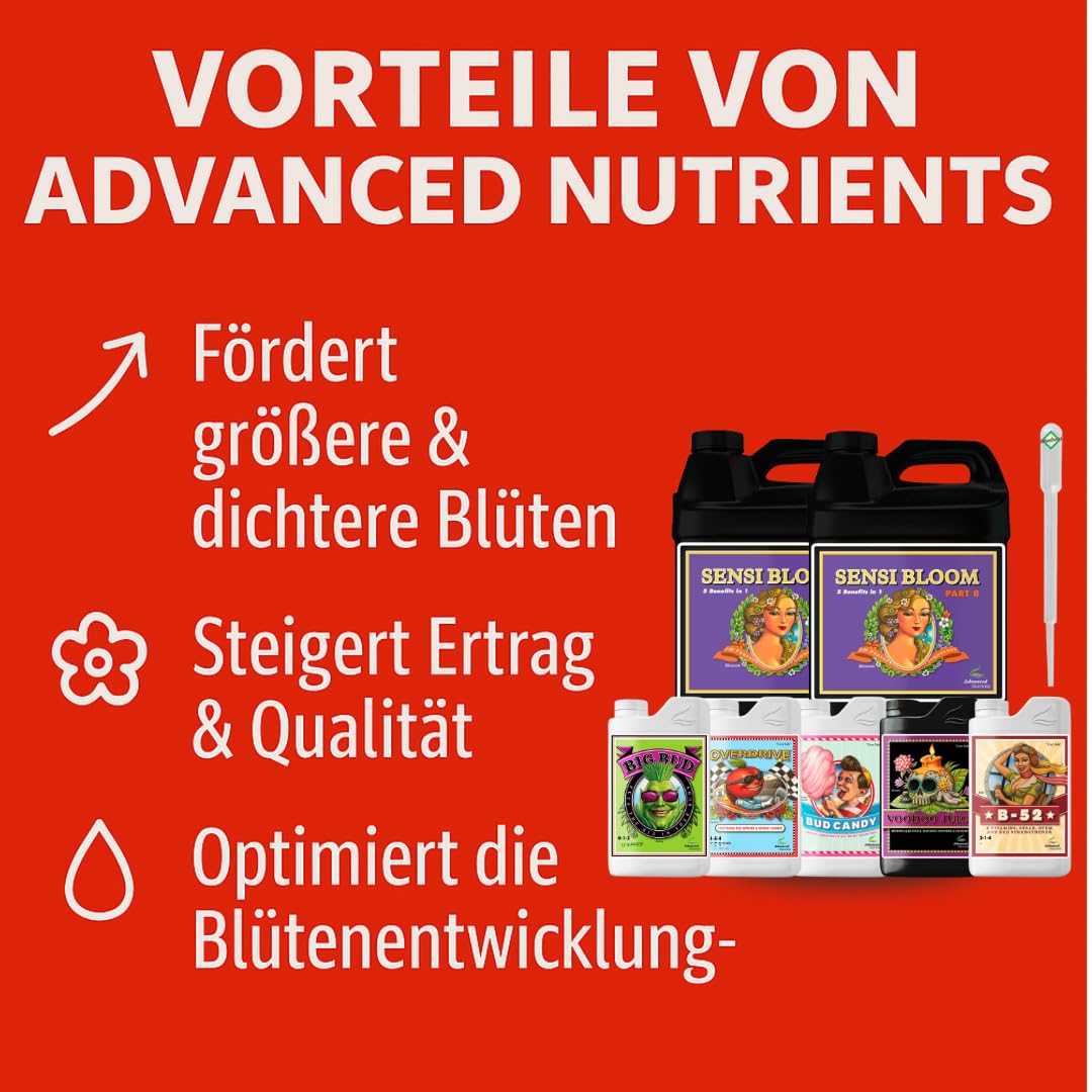 Weedness Advanced Nutrients Einsteiger Set Bloom Dünger - Grow Anbau Indoor Outdoor Garten Pflanzen Blumen Mineralisch Flüssig