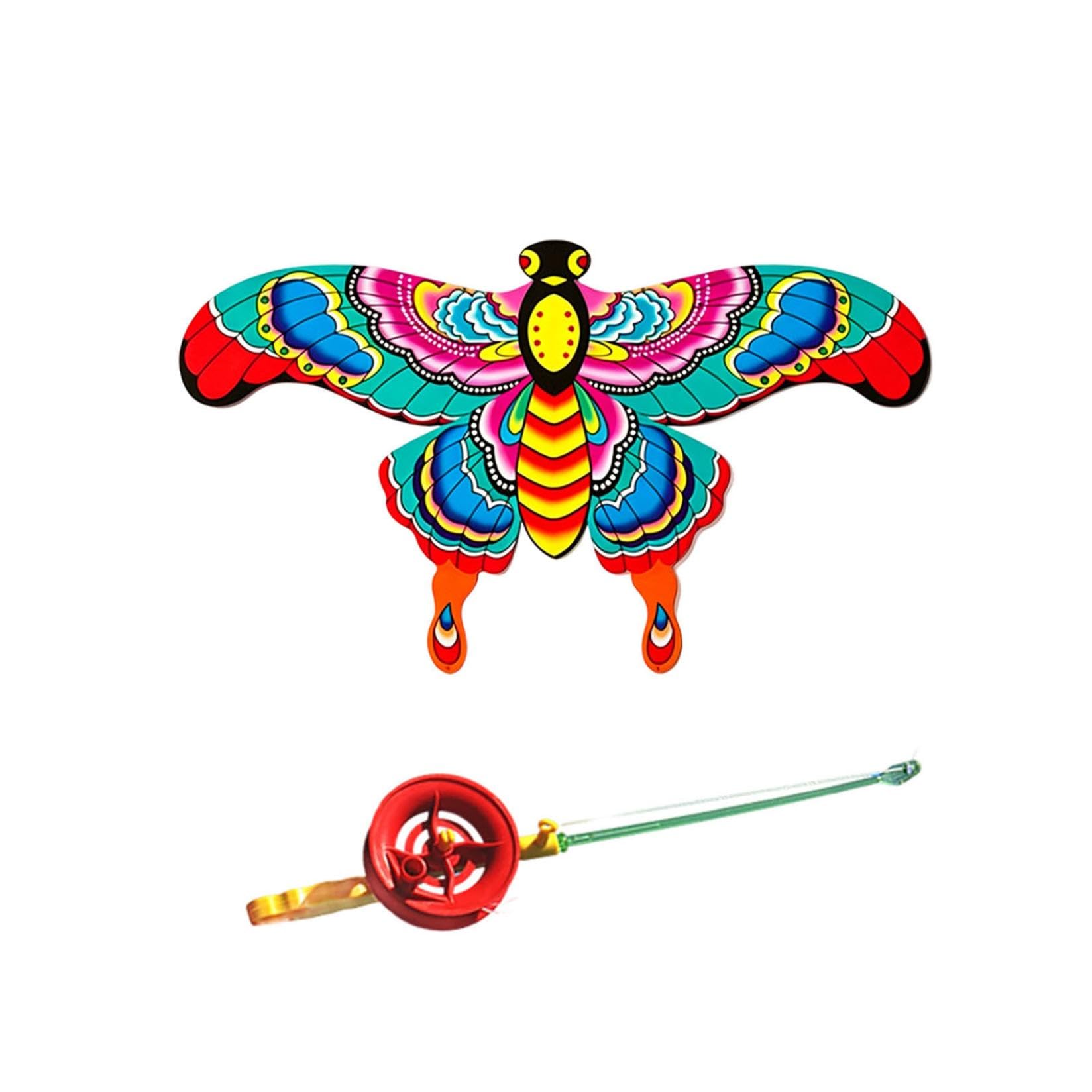 Fishing Poles Kite, Beach Toys, Angling Themed Flying Toy, Dynamic Wing Kites with Fishing Rod Line, Dynamic Winds Flying Toys for Outdoor, Beach Kite for Family Outdoor Activities