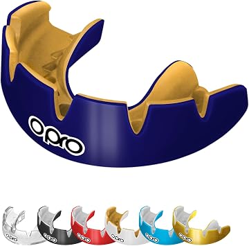 OPRO Braces Mouthguard Custom-Fit, Slim & Breathable Design Shock-Absorbing Sports Mouth Guard for Wrestling, Basketball, Football, MMA, Lacrosse, Hockey & More Youth & Adult