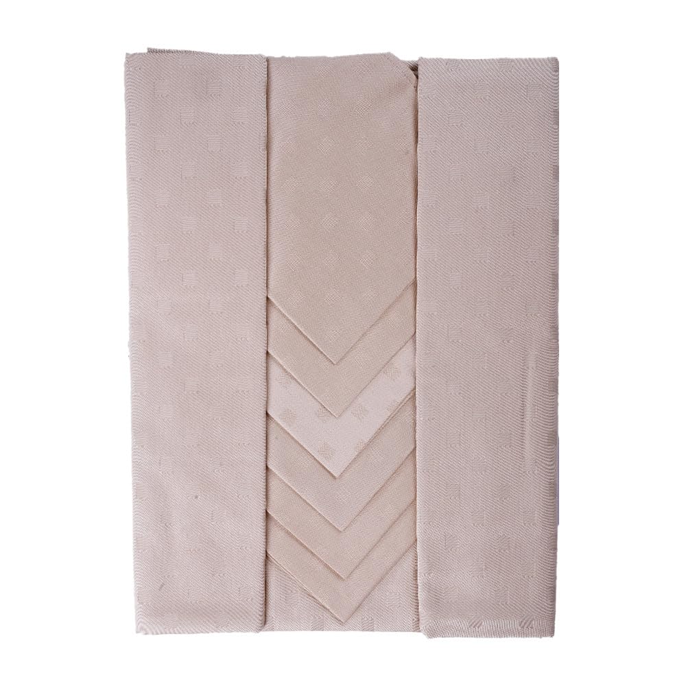 Ruoccohome Tovaglia con Tovaglioli,Servizio da Tavola 24 posti Puro cotone 100% Larghezza misura Maxi colore BEIGE
