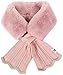 CXQRR Kids Girls Furry Knit Patchwork Scarf Cross Tie Wrap Neck Warmer Cute Scarves for Winter Cold Weather 5-10Years
