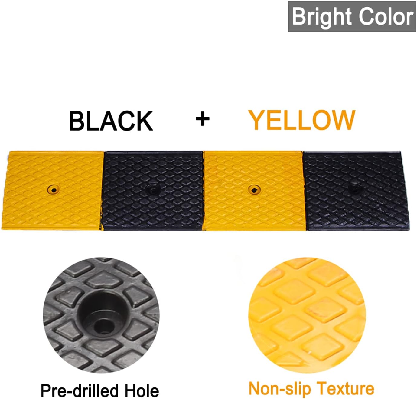 Rubber Curb Ramp 2'' Driveway Ramp 1 Pack Heavy Duty Car Ramp w/4 Expansion Screws Loading Rubber Ramp for Cars Forklifts Trucks Motorcycle Wheelchairs 39''(L) X6''(W) X2''(H)