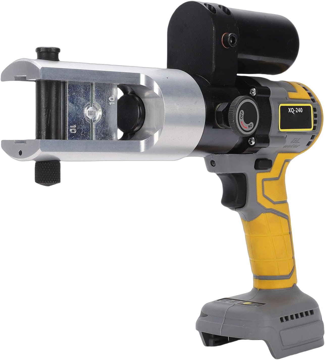 Electric Hydraulic Crimping Tool, 90KN Cable Lug Wire Crimper with 10 Dies for Copper 240mm² Aluminum 185mm², Upgraded Thick Open Style Head, Shockproof, 360° Rotating Head