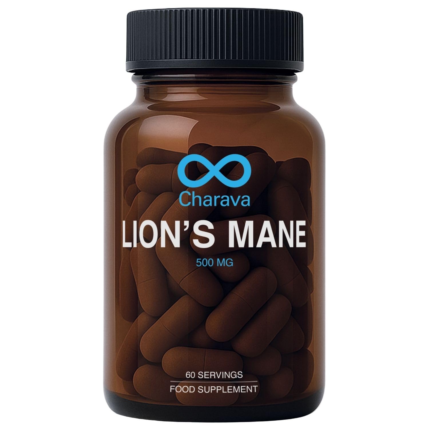 Lion’s Mane Mushroom 500mg | High Strength Organic Extract – 60 Capsules | Supports Brain Health, Focus, Memory & Immune System | Vegan-Friendly Supplement
