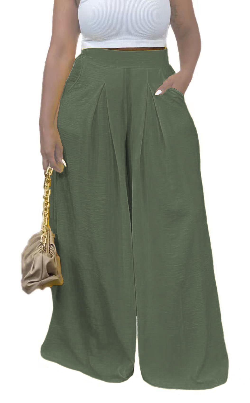 Women's Wide Leg Long Palazzo Pants