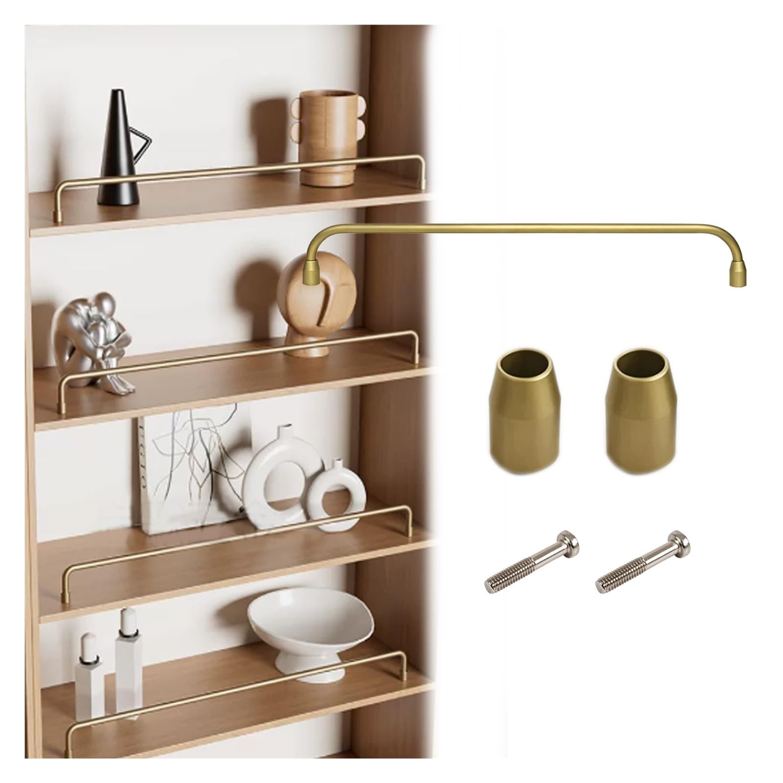 Peynir 1Pack 1 2 3 4 5 Pcs Cabinet Shelf Safety Rail, Aluminum Anti-Fall Gallery Railing Hardware Kit With Mounting Screws, Customizable Pole Guardrail For Bedroom/Bathroom(,L 29"/73.7Cm)