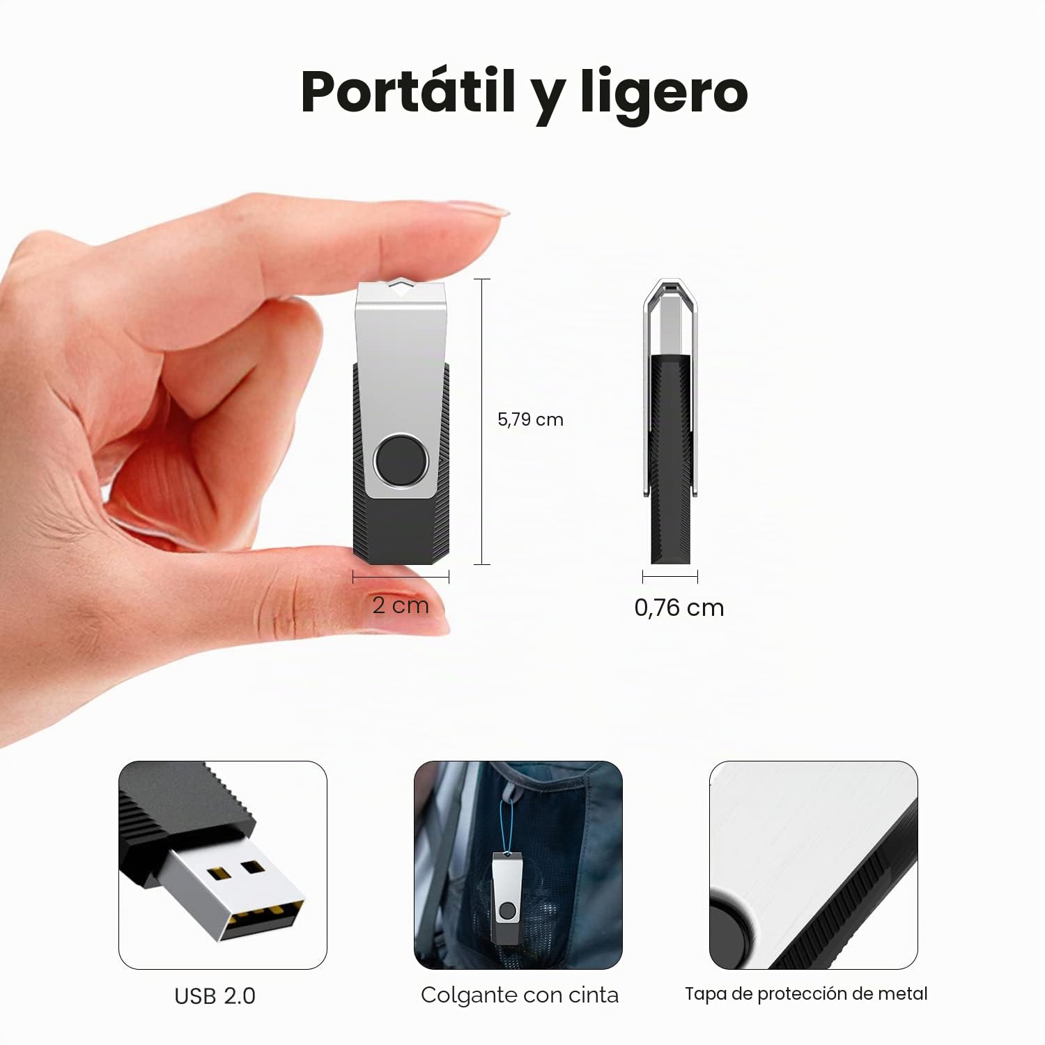 KEXIN Paquete de 50 Unidades Flash USB de 8 GB, USB 2.0, Unidad Flash giratoria con Paquete de 50 Unidades Flash de 8 GB