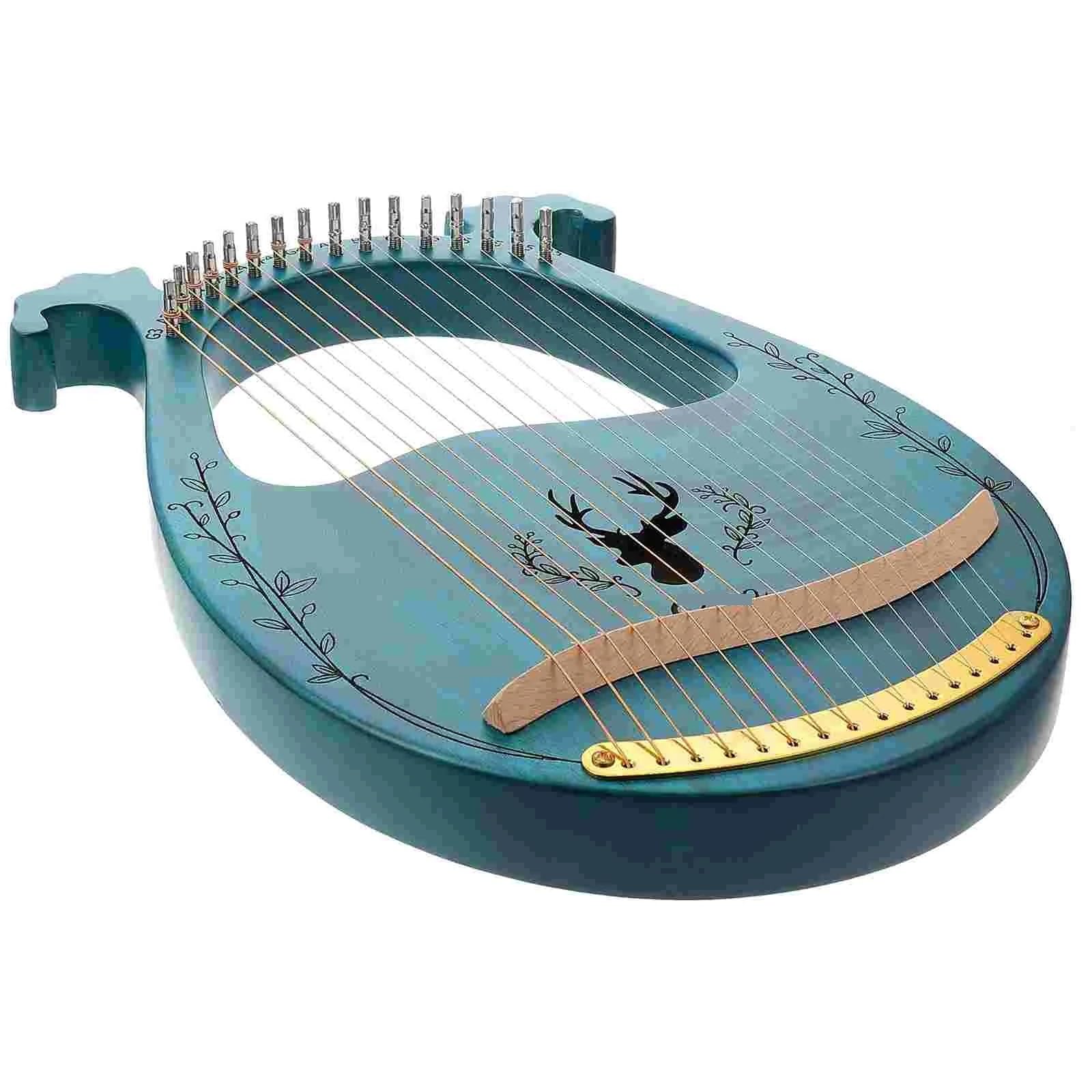 Strumento musicale lira a 16 corde 24 strumenti musicali Arpa Lira Figurina di renna Arpa in legno Pianoforte Arpa