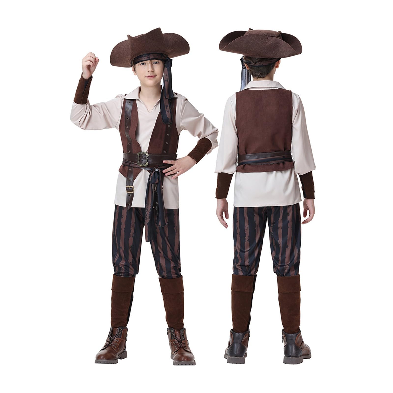 Generico Costume da pirata per bambini, costume barocco, per ragazzi e ragazze, medievali, pirati, costumi di carnevale per bambini, pirata, storico marchese, spettacolo di ruolo 7i31