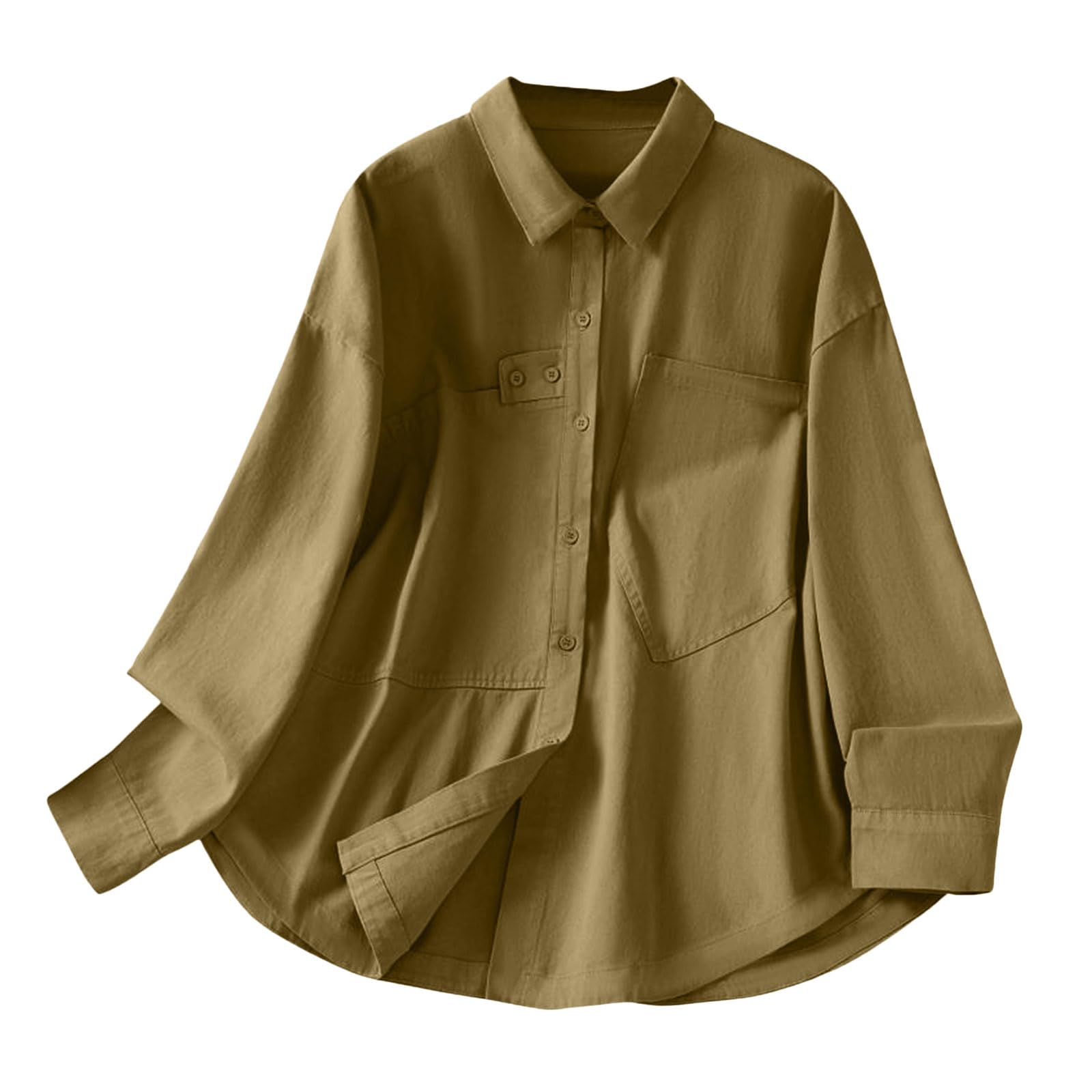 Generico Camicie da Donna Camicia di Lino Camicetta di Lino Camicia da Donna Bluse con Scollo a V E Maniche in Pizzo con Bordo Smerlato Camicetta a Maniche Corte Camicette Non Stirabili