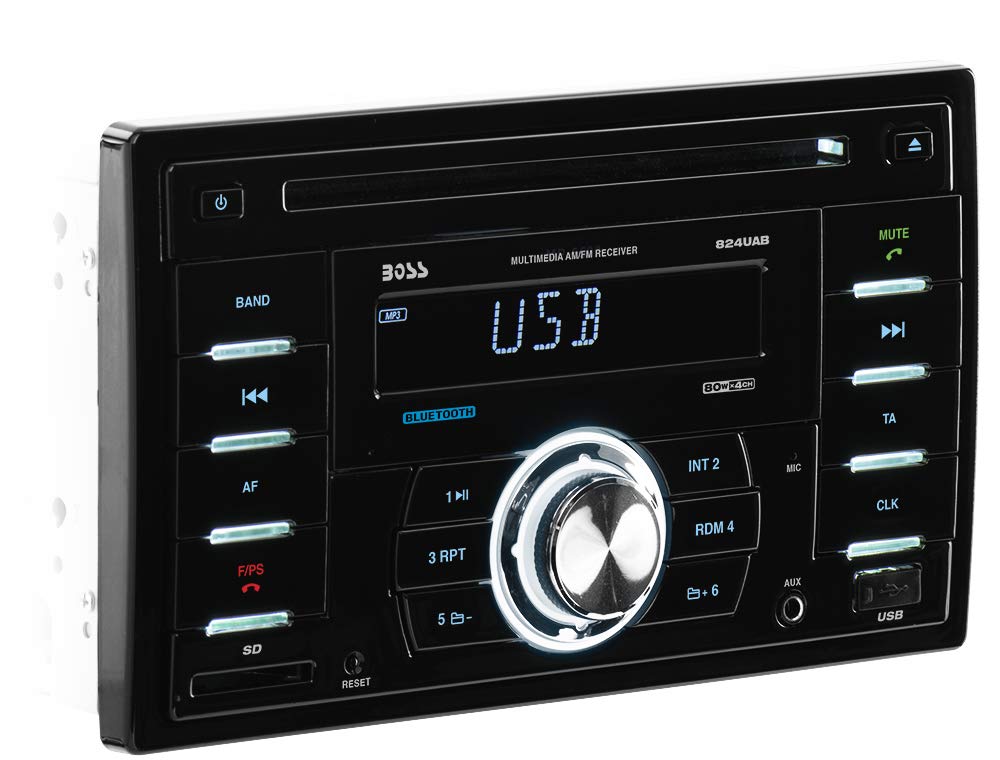 BOSS Audio Systems 824UAB Double-DIN CD MP3 Player Receiver, Bluetooth, Wireless Remote