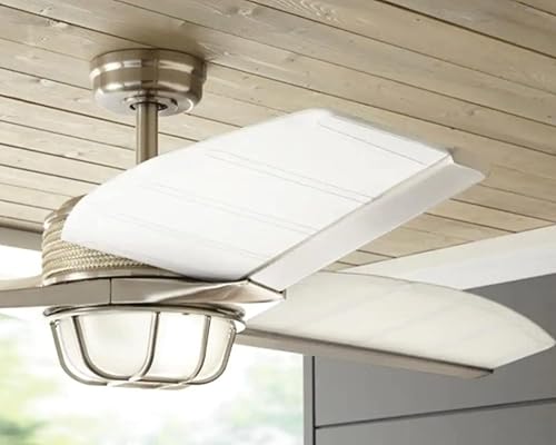 Miniatura 1 de Home Decorators Escape II - Ventilador de techo de níquel cepillado para interiores y exteriores de 60 pulgadas con kit de luz y control remoto