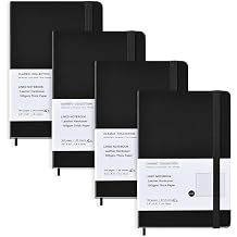 Coopay 4 Pack Pocket Notebook Journals Bulk, 3.5" x 5.5", 160 Lined Pages, A6 Mini Notepad Hardcover leather Journal with 100GSM Thick Paper, Small Notebooks for Writing Work Men Women Black