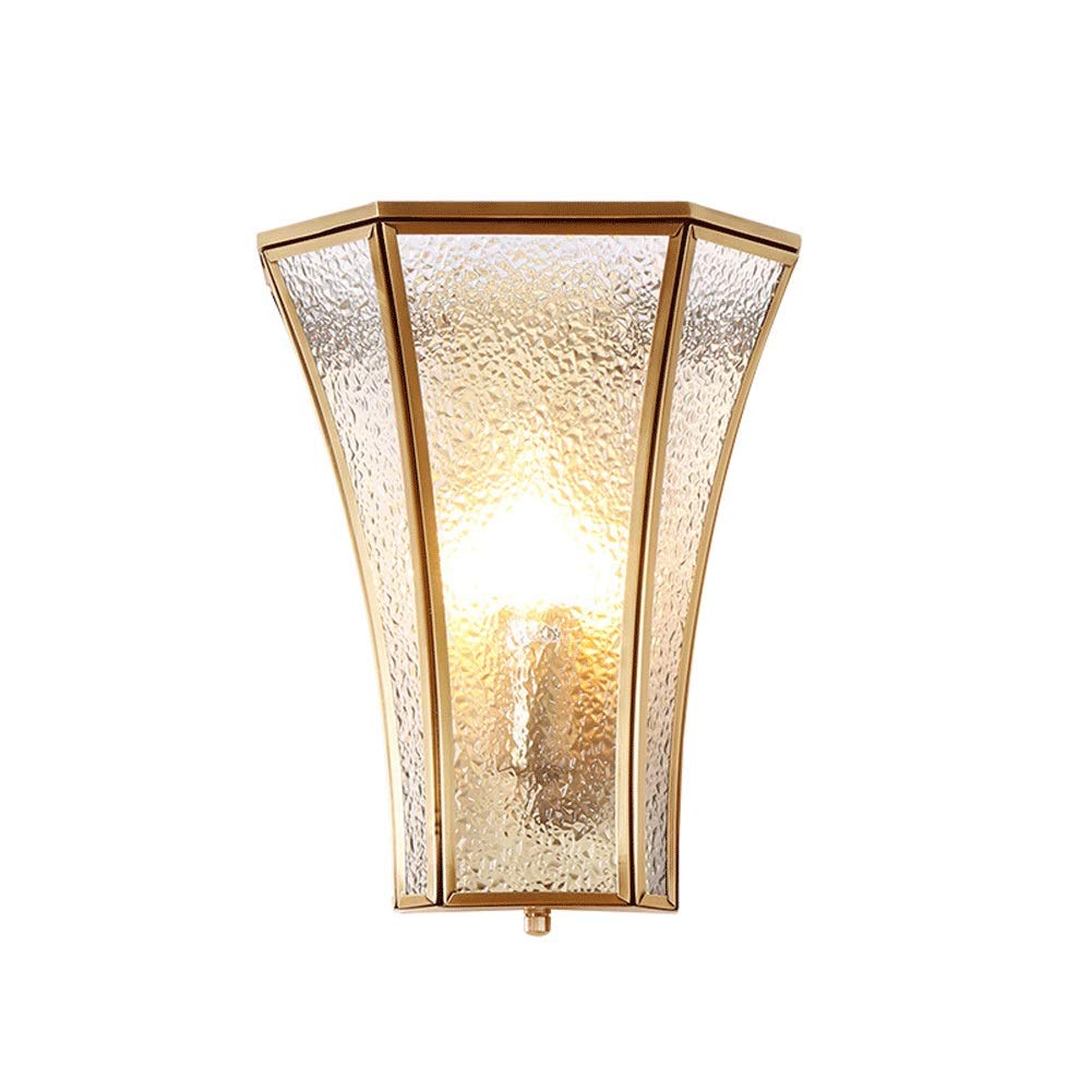 YNIYUJKL Wall Lamp, Glass Lamp Shade Brass Wall Light V-Intage Wall Lamp, Classic Copper Wall Sconces Lighting Fixtures, Interior Wall Wash Lights For Bedroom Living Room Re
