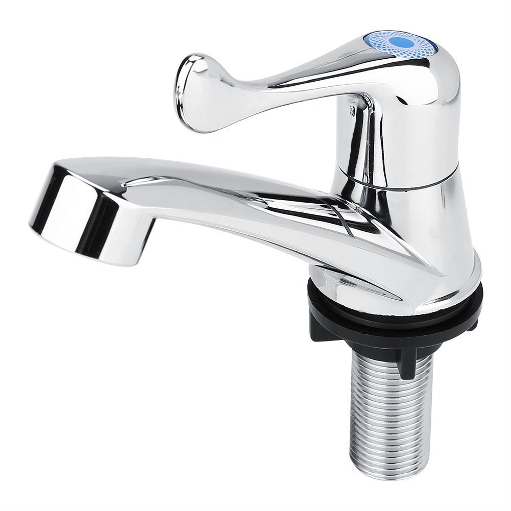 Zerodis Modern ABS Single Cold Faucet Chrome Finish Water Tap Sink Accessories for Home Bathroom Washbasin Kitchen Hand