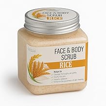 SHILLS PROFESSIONAL Face & Body Scrub 400g – Exfoliating & Brightening Skin Care for Face & Body – Tan Removal, Deep Cleansing & Instant Glow – (400 Grams, Rice)