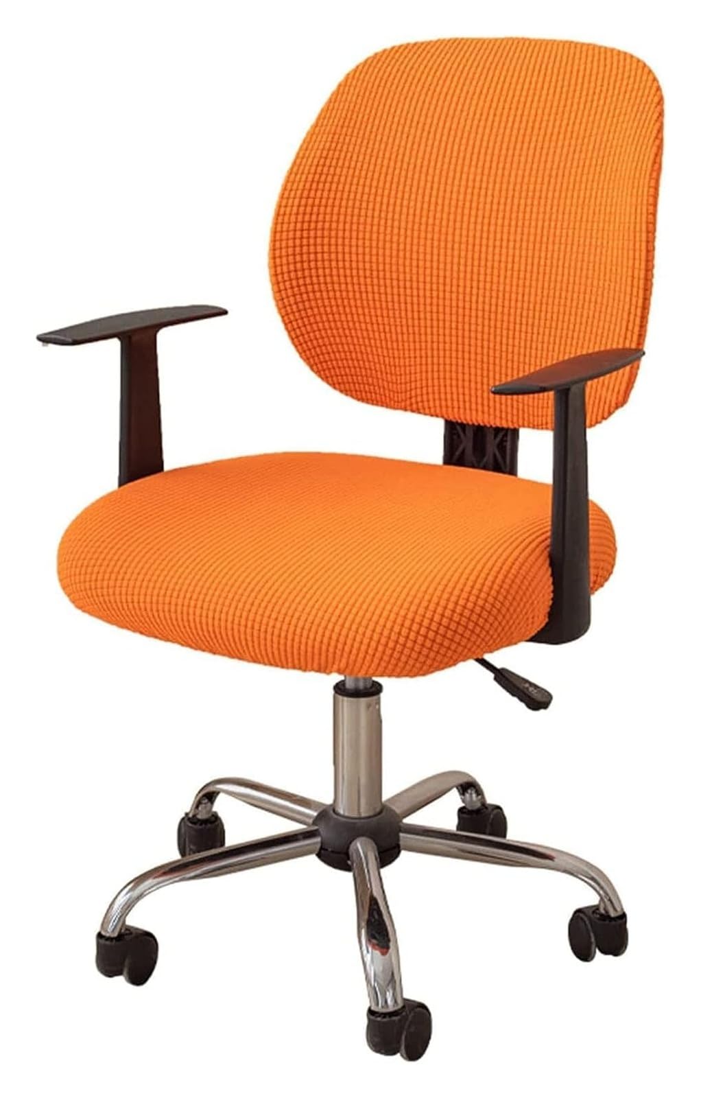 AOICXB Office Chair Seat Covers,Chair Protectors,Corn Silk Fabric Removable Washable Rotating Swivel Chair Protective Covers(Oranje,1PC)