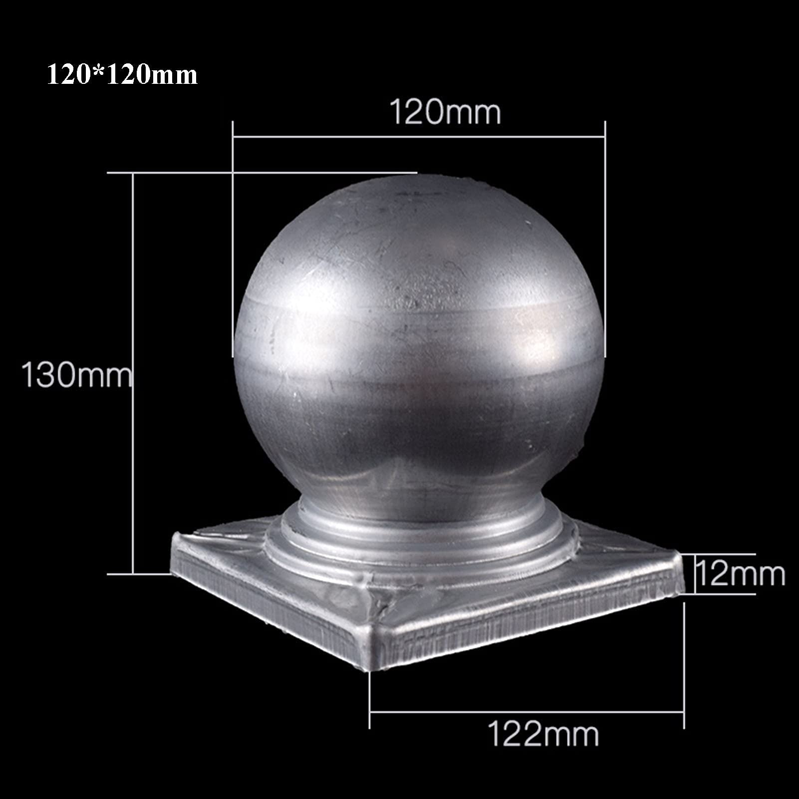 Ocynkowane, 8 sztuk kuli, 120 x 120 mm, nasadki słupkowe do tarasu ogrodowego, dekoracyjna nakładka na kule do ogrodzeń drewnianych i metalowych