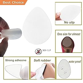 Non Slip Shoes Pads Self-Adhesive Shoe Grips Rubber Anti-Slip Shoe Grips Sole Stick Protector (Clear-5Pairs)