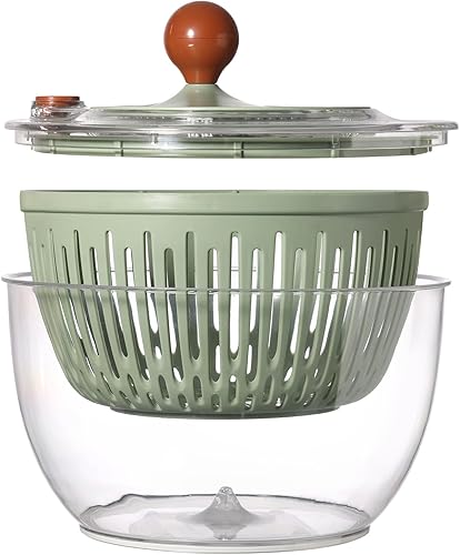 Miniatura 6 de Molinillo de ensalada, lechuga de tamaño mediano y colador, lavadora multiusos con tapa, 160 onzas