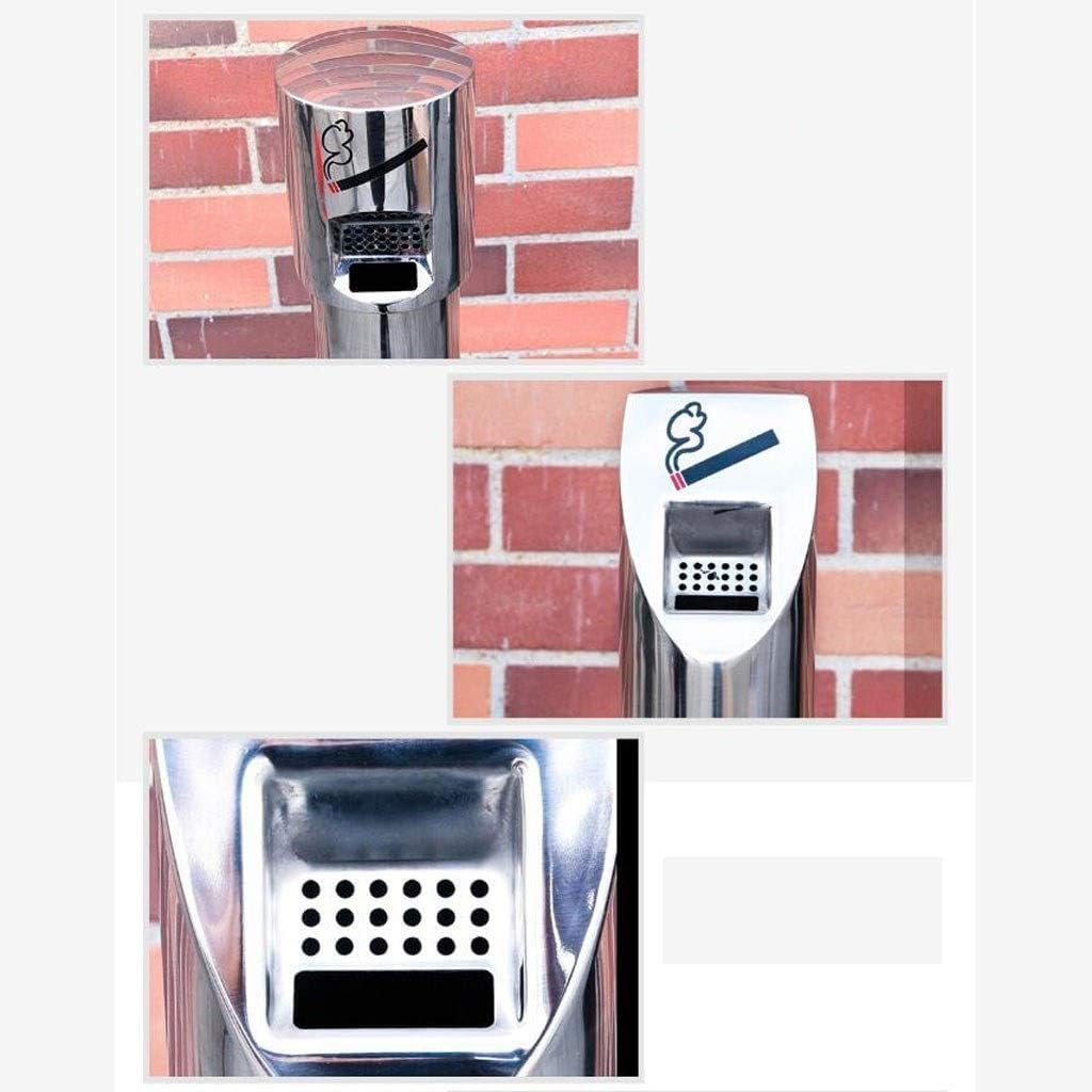 Cenicero de pie de acero inoxidable con cerradura para uso en exteriores