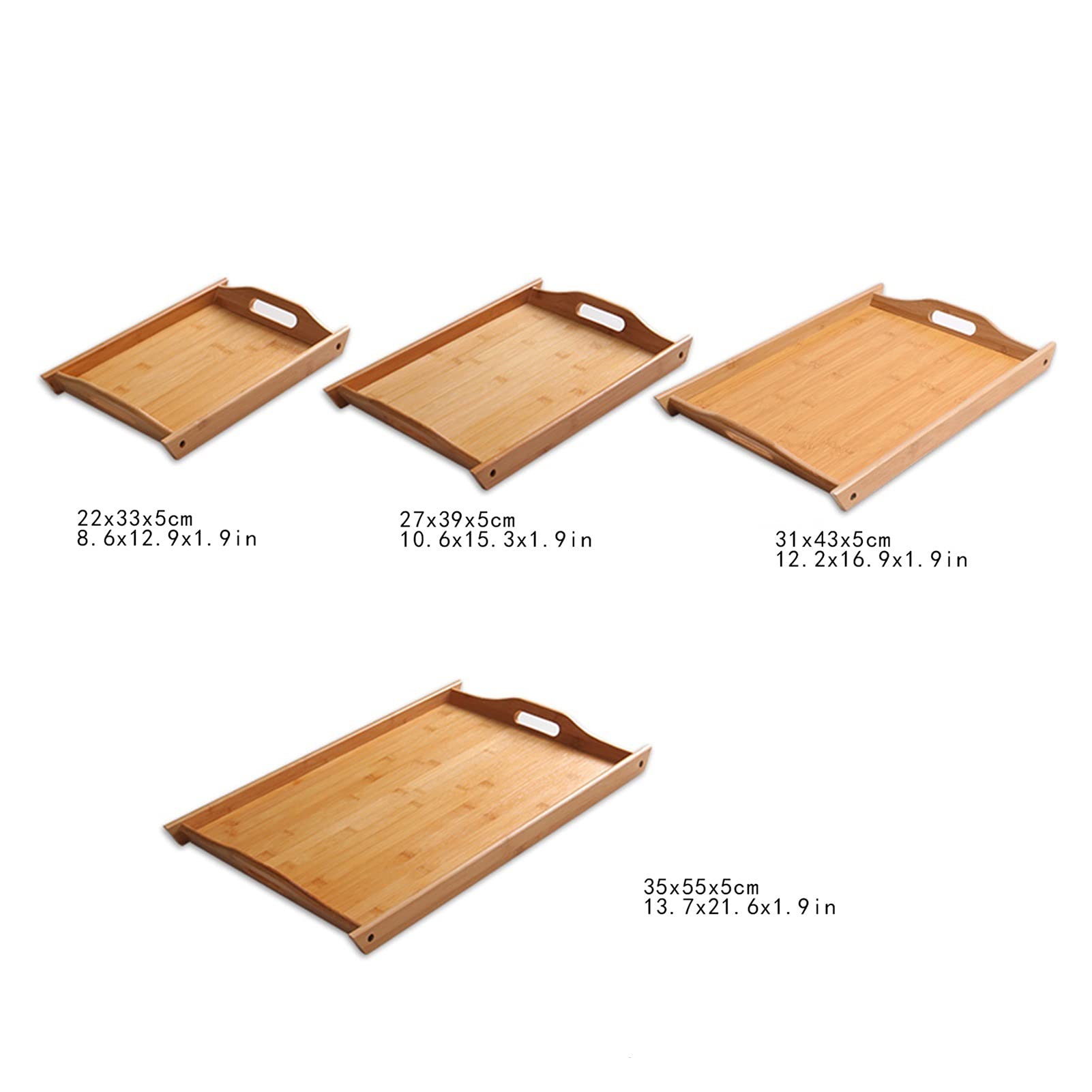 Bandeja Bandeja de Servicio de bambú Bandemen de Comida de Desayuno con Asas Grandes para la Mesa de café Familiar Fiestas Restaurantes Bandeja Antideslizante (Size : XL)
