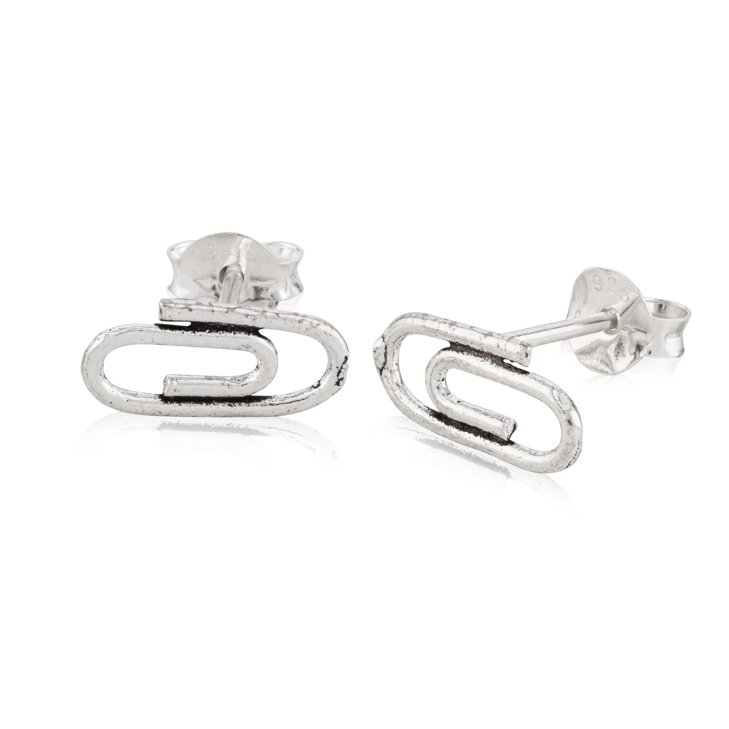 NKlaus coppia di orecchini a perno graffetta argento 925 12mm orecchini donna uomo amuleto 12918