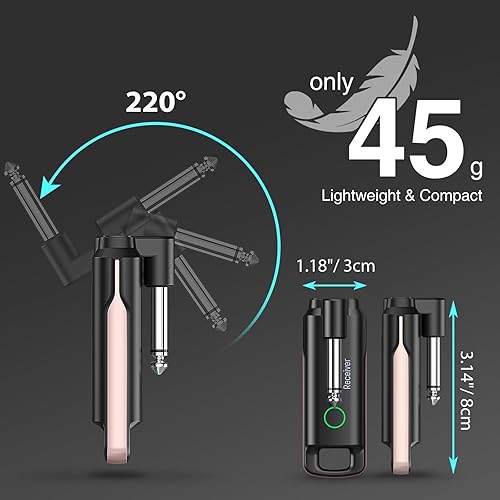 Miniatura 5 de LEKATO Wireless Guitar System UHF Wireless Guitar Transmitter Receiver Rechargeable Audio Wireless Transmitter and Receiver with 70 Channels