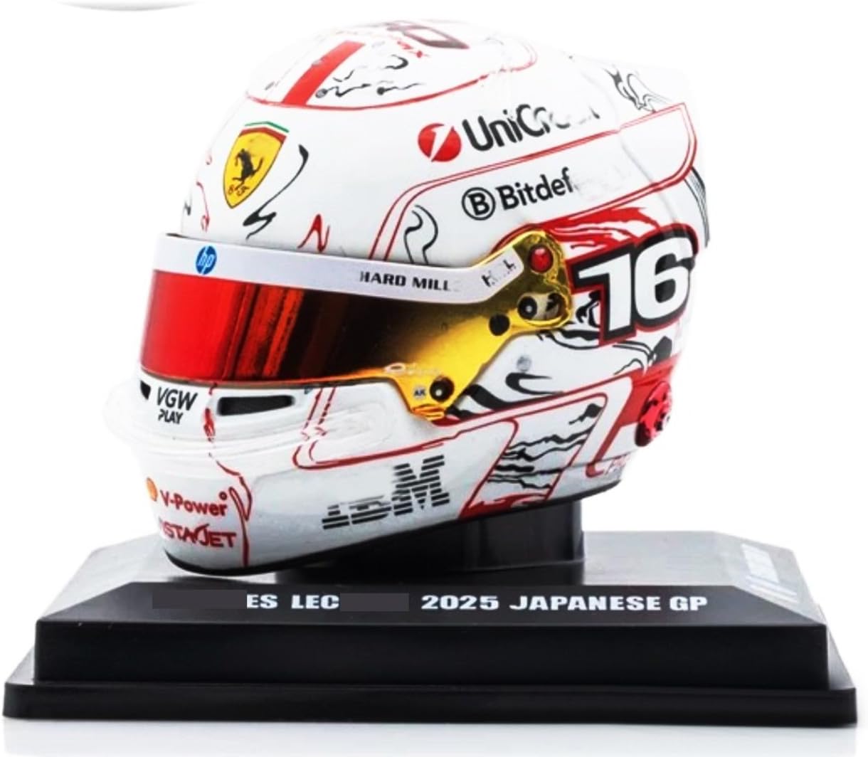 HTLNUZD 1/5 Mini Helmet F1 SF25 Japan Grand Resin Simulation Model, Custom Collectible Gift for Leclerc