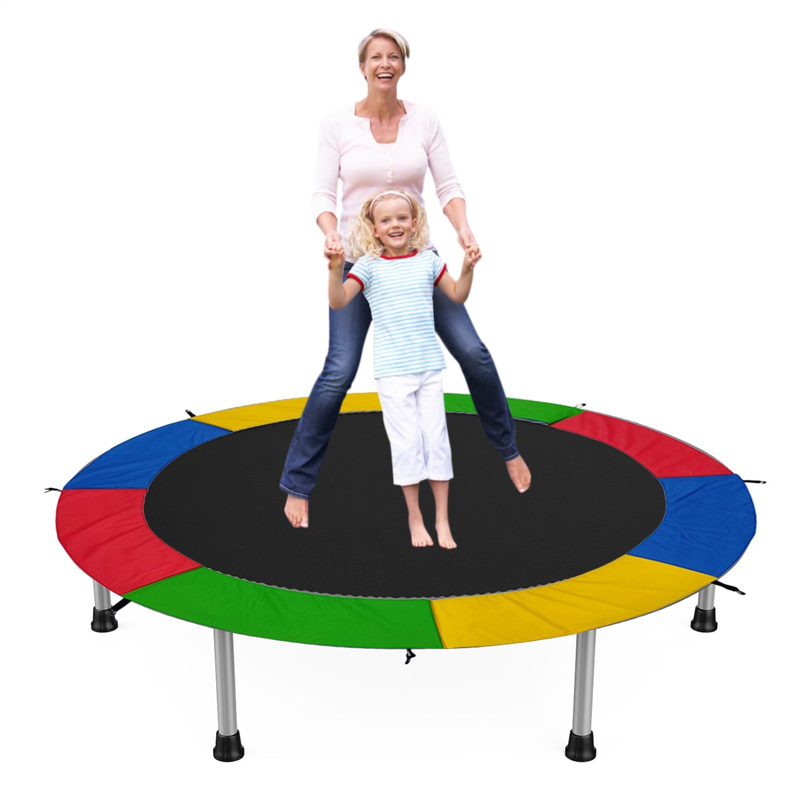Mini-Trampolin für Erwachsene, dicke PVC-Abdeckung und Feder-Sicherheitskissen, ideal für Indoor-Fitnesstraining und Outdoor-Garten-Workouts