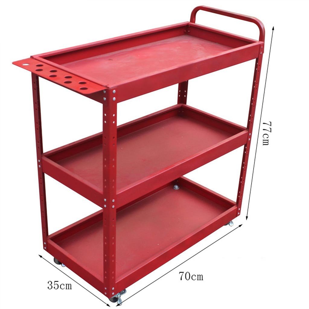 Ruchome Wózki Ręczne Wózek Do Przechowywania Warsztat Serwisowy Wózek, Pojazd Użytkowy, Części Samochodowe, Van, Obciążenie 130 Kg/Red