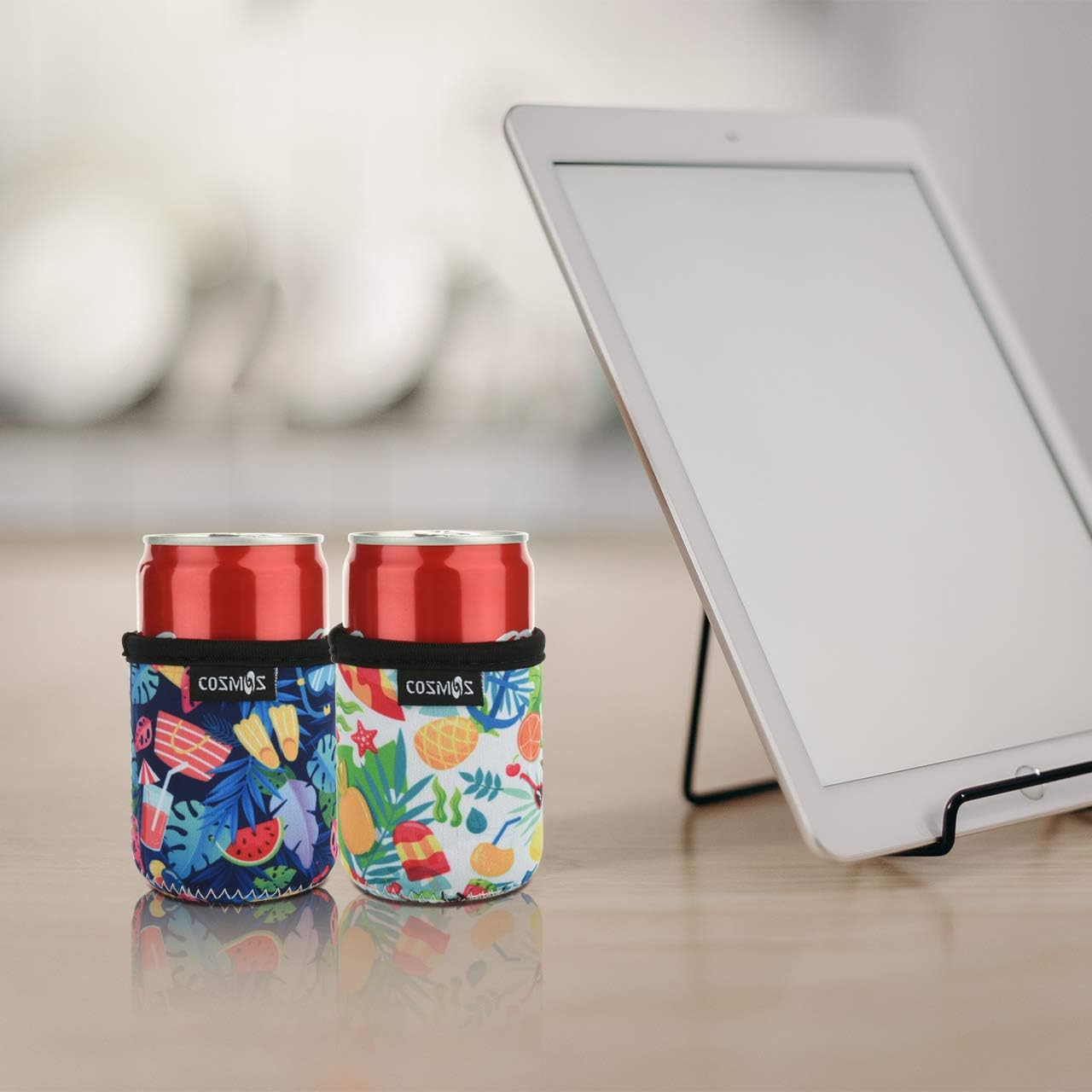 CM Soft Neoprene 7.5 Fl Oz Mini Can Sleeves Insulators Can Cooler Sleek Can Covers for Energy Drink & Beer Cans (7.5 OZ Holiday Pattern (2 Pcs)) - Image 6