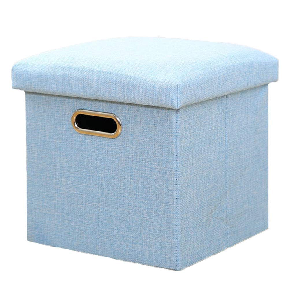 Tabouret Simple Repose-Pieds en Coton et Lin avec Housse Lavable Épurée