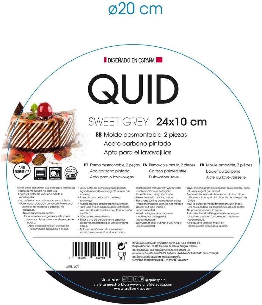 RED DESMONT MOLDE 24 x 10 cm SWEET GREY QD