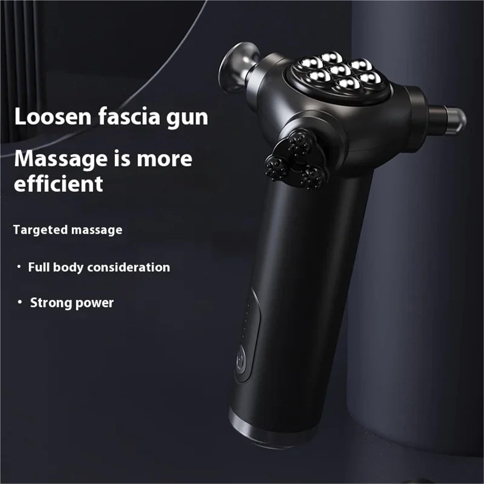 Pistola de Masaje, Pistola De Masaje Eléctrica Multifunción, 3 Cabezales, Mango Extendido para Relajación Muscular