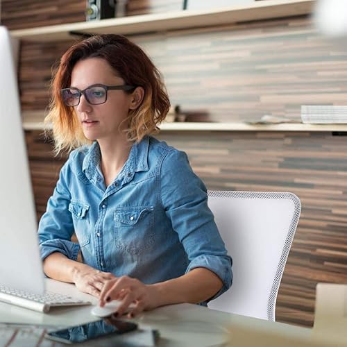 Miniatura 2 de Silla ergonómica de oficina de malla, soporte lumbar sin brazos, silla de escritorio moderna y elegante para PC, color negro, con respaldo medio,