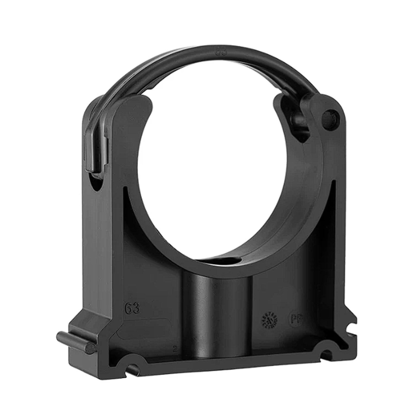 Fascette per tubi in UPVC, clip di fissaggio e supporti per tubi in PVC, 4 pezzi di clip per tubi in PP per tubi 20-110mm, fascette robuste nere Fibbia di fissaggio(50mm)