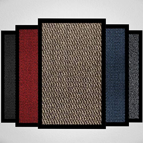 Image of Doormat Dirt Trapper For Indoor & Outdoor Black Grey Washable Barrier Mat Heavy Duty Non - Slip Door Entrance Mat Kitchen Runner Super Absorbent Door Mat Indoor (Beige, 40 x 60 cm)