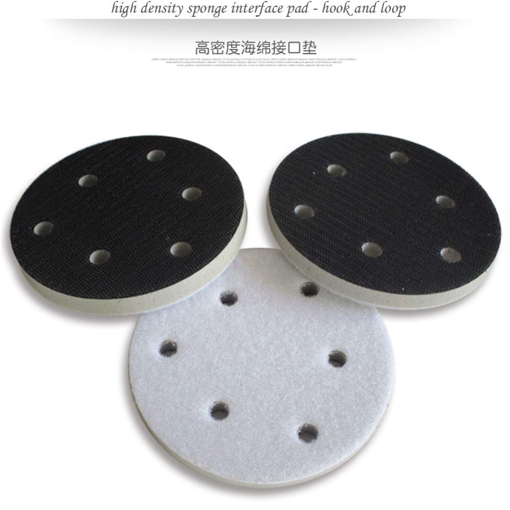 Almohadilla de interfaz de alta densidad 5"6 agujeros 125 mm Amortiguación y protección Almohadilla de lijado Accesorios para herramientas eléctricas - Gancho y bucle