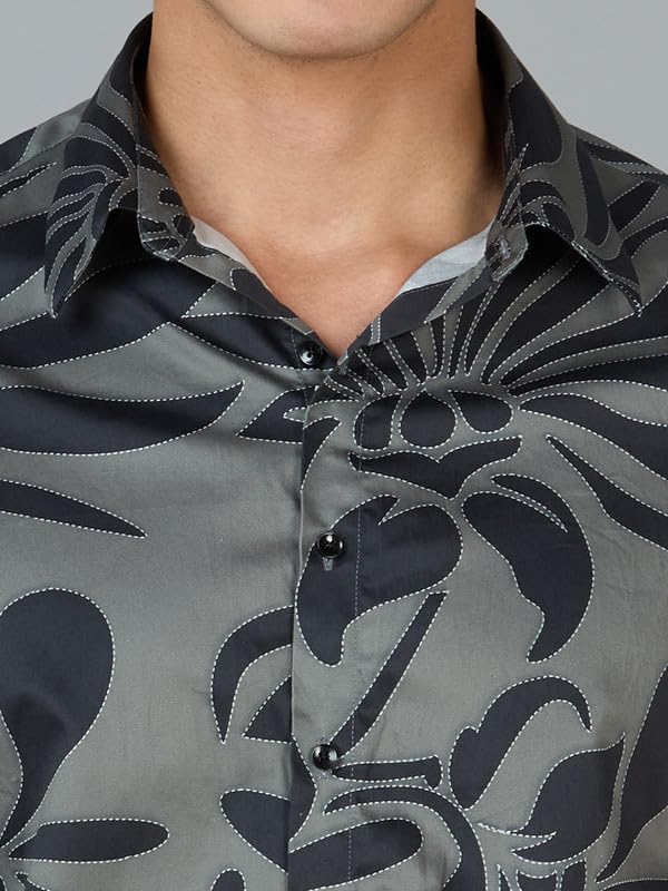 Image of MARK & ALBERT Men's 100% Cotton Printed Half Sleeves Regular Fit Shirt for Men