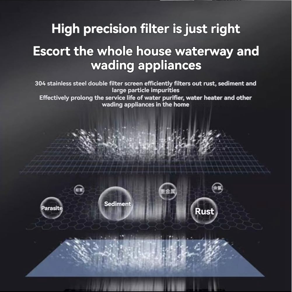 Accessoires de Purification de l'eau en Acier Inoxydable 304 de 10 Pouces, Filtre à Eau en Acier Inoxydable de 10 Pouces à L', Nettoyable et Réutilisable, 1 et Plus, 20 Microns