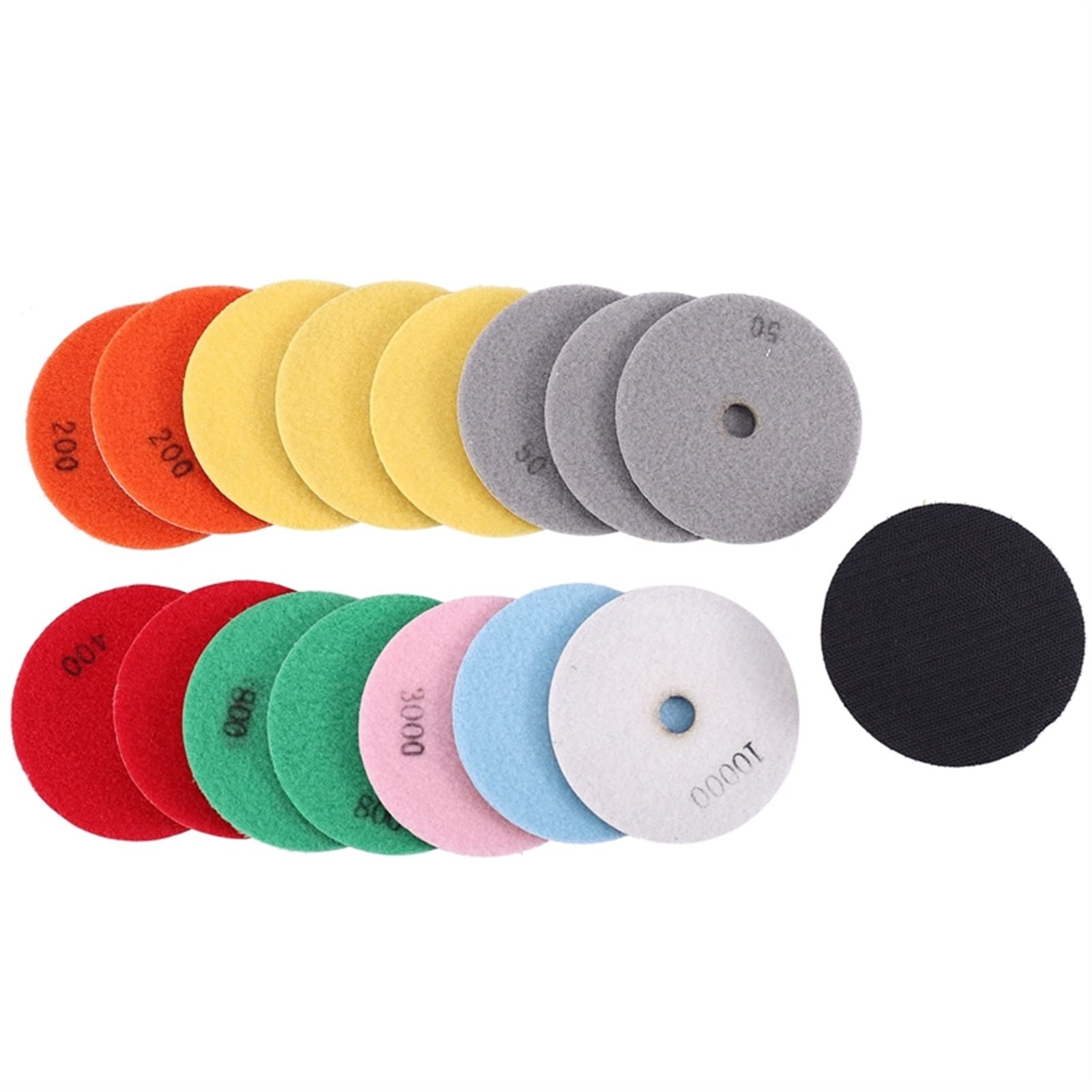 Pulidora Eléctrica en Húmedo 16pcs Kit de almohadillas pulido diamantes 4 pulgadas 100 mm Húmedo/seco for piedra granito Pulido mármol hormigón Uso molienda Discos establecidos