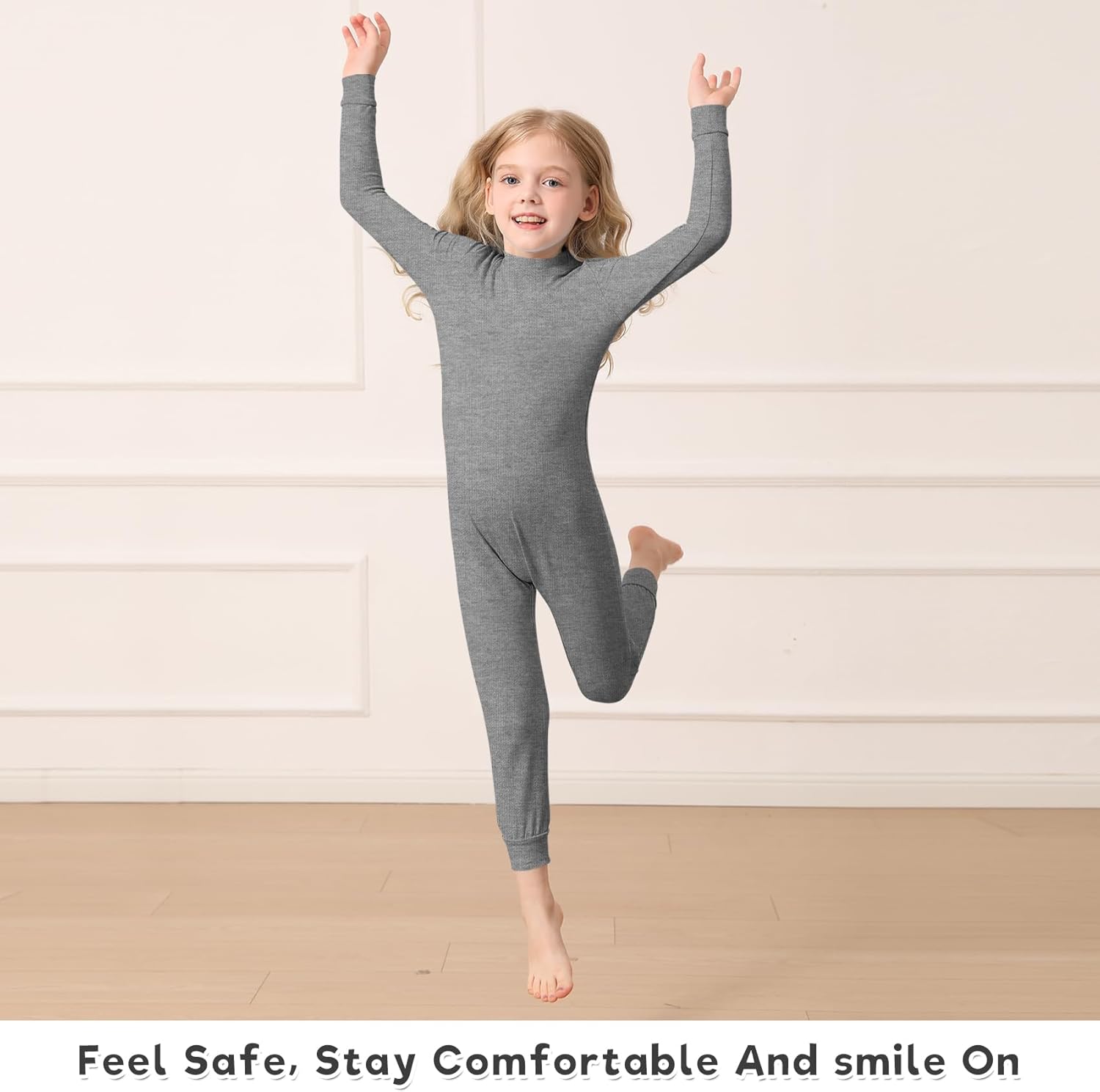 Adaptive Clothing for Special Needs Kids - Anti-Strip Zip Back Jumpsuit for Autism, Long Sleeve & Leg - Image 5