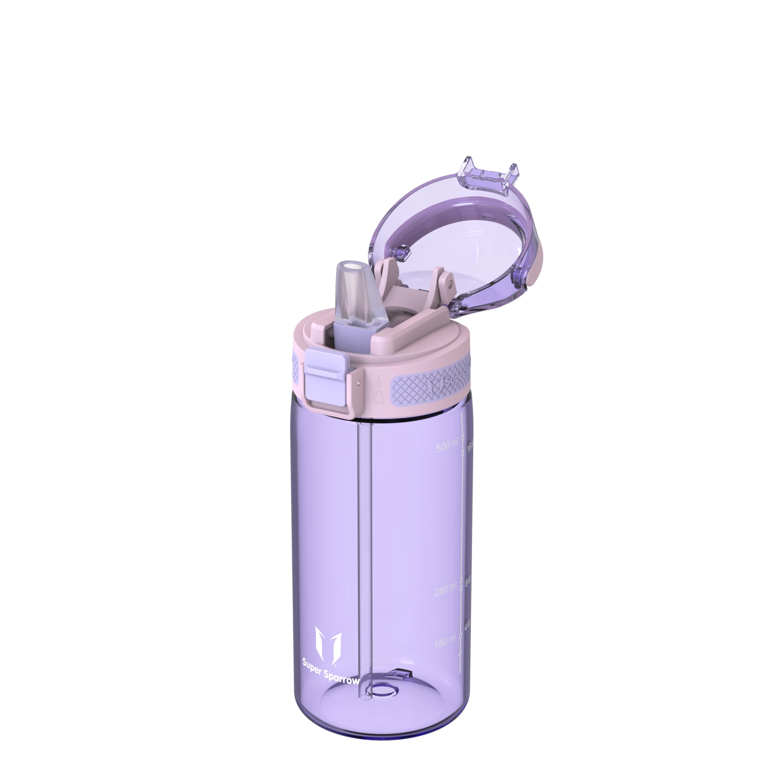 Super Sparrow Water Bottle, 500ml, TouchSip Bottle, BPA-Free, Non-Toxic, Eco-Friendly, Straw Tritan Bottles for Kids Sports