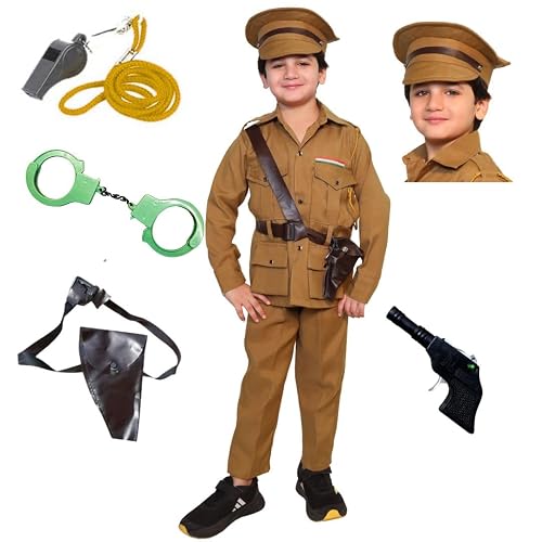 Kaku Fancy Dresses Police Costume With Toy Handcuff For Kids, Our Helper/National Hero Costume For Boys & Girls, 3-4 Years